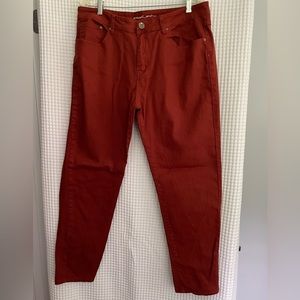 Elegant Red Straight Leg Women's Jeans